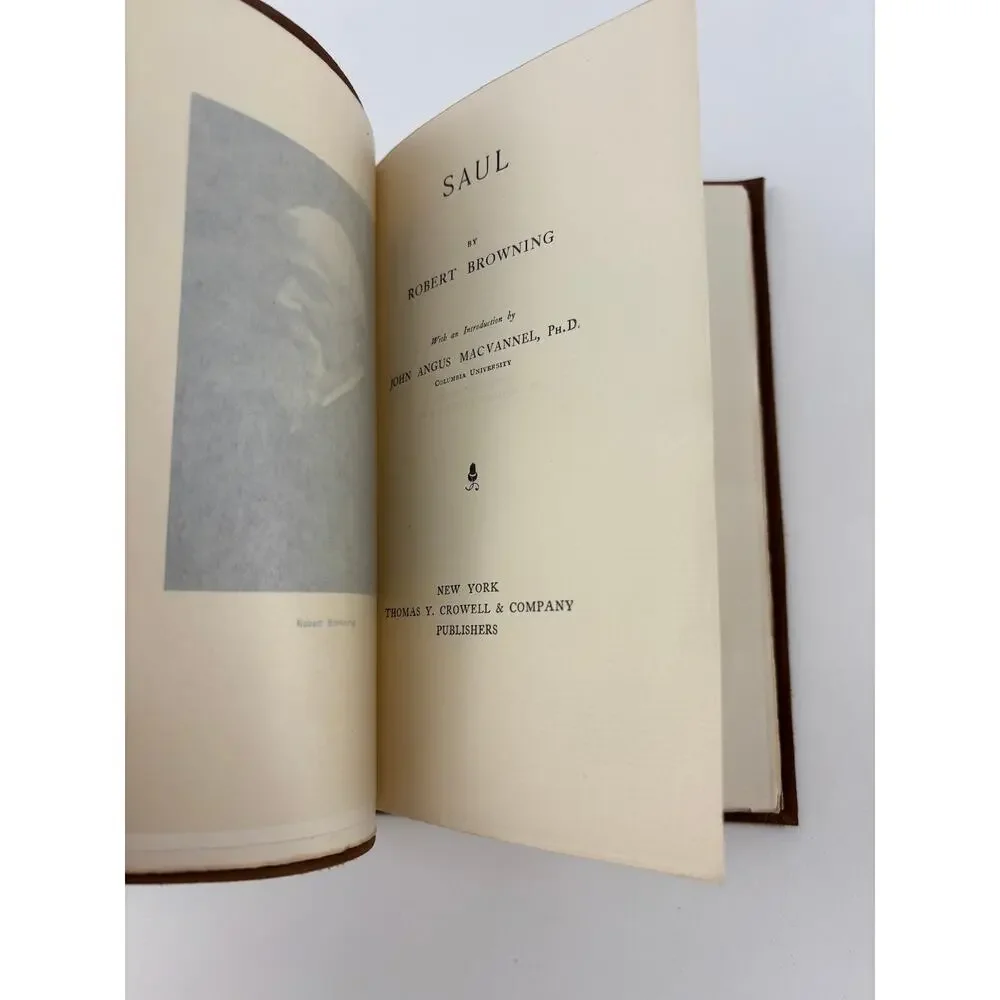 Saul by Robert Browning 1901 Suede Cover Antique Poetry Book Thomas Crowell NY